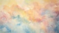 Ethereal Watercolor Background In Light Sky-blue And Light Orange