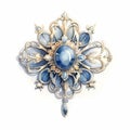 Ethereal Watercolor Brooch Illustration In Rustic Renaissance Realism