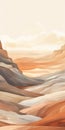 Ethereal Watercolor Desert Landscape Artwork