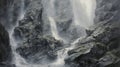 Ethereal Waterfall Painting By Alan Lee - Detailed Realistic Marine Art