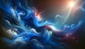 Ethereal waves of blue and light cascade in this mesmerizing abstract composition Royalty Free Stock Photo