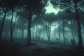 Ethereal Whispers: A Forest of Mystery in Fog Royalty Free Stock Photo