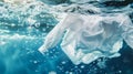 Ethereal White Clothing Submerged in Water. Generative ai