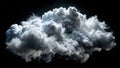 Ethereal White Clouds Against a Striking Black Background An Isolated Cloud Design Element for Various Applications Royalty Free Stock Photo