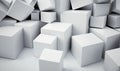 Ethereal White Cube Boxes on Block Background for Web Banners.