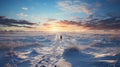 Ethereal Winter Landscape: A Scenic Journey Through A Snowy Village