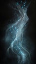Ethereal wisps of light and particles in a dark background, creating a mystical atmosphere