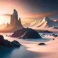 ethereal world of fantasy creation with otherworldly scale and abstraction. Generative Ai