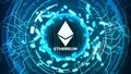 Ethereum Abstract Technology Background Vector. Binary Code