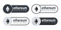 Ethereum Accepted Here Icons. Payments are Accepted on Online Store. Pay with Ethereum Button. Vector illustration