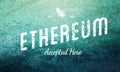Ethereum Accepted Here Retro Design White On Blue