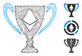 Ethereum Award Cup Polygonal Web Vector Mesh Illustration