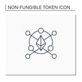 Ethereum blockchain line icon
