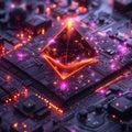 Ethereum blockchain technology, 3D rendering, Royalty Free Stock Photo