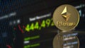 Ethereum coin for  cryptocurrency concept 3d rendering Royalty Free Stock Photo