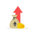 Ethereum coin. Financial performance, ethereum business productivity, statistic report, mutual fund, return on