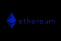 Ethereum coin icon with name in blue colour