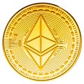 Ethereum coin isolated Royalty Free Stock Photo