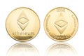 Ethereum coin isolated on white background