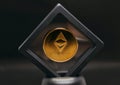 Ethereum coin on a stand Royalty Free Stock Photo