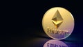 Ethereum  coin  symbol  cryptocurrency 3d rendering Royalty Free Stock Photo