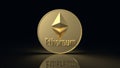 Ethereum  coin  symbol  cryptocurrency 3d rendering Royalty Free Stock Photo