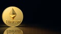 Ethereum  coin  symbol  cryptocurrency 3d rendering Royalty Free Stock Photo