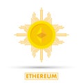 Ethereum concept. Cryptocurrency logo sigh. Digital money. Block chain, finance symbol. Flat style vector illustration