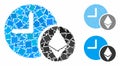 Ethereum credit clock Composition Icon of Uneven Pieces Royalty Free Stock Photo