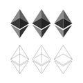 Ethereum cripto currency icon vector.