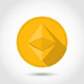 Ethereum crypto currency chrystal coin icon Royalty Free Stock Photo