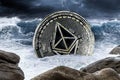 Ethereum crypto currency financial market crash concept
