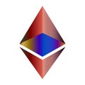 Ethereum cryptocurrency on dark blue background with numbers and