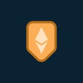 Ethereum cryptocurrency electronic cash symbol vector