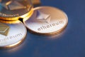 ethereum cryptocurrency golden coin Royalty Free Stock Photo