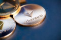 ethereum cryptocurrency golden coin Royalty Free Stock Photo