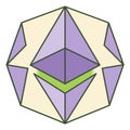 Ethereum Cryptocurrency Logo Vector Icon Royalty Free Stock Photo