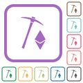 Ethereum cryptocurrency mining simple icons