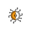 ethereum, cryptocurrency, money, finance icon. Element of color finance. Premium quality graphic design icon. Signs and symbols