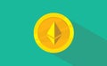 Ethereum cryptocurrency technology icon logo flat style