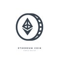 Ethereum cryptocurrency thin line icon. Royalty Free Stock Photo
