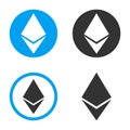 Ethereum Crystal Vector Icon Set Royalty Free Stock Photo