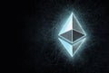 Ethereum cyiptocurrency with web code. Digital illustration.