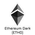 Ethereum Dark ETHD. Vector illustration crypto