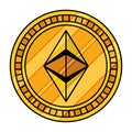 Isolated ethereum coin vector design