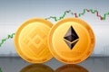 Ethereum ETH and Binance coin BNB cryptocurrency