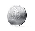 Ethereum ETH coin isolated on white background. 3D rendering