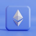 Ethereum ETH token cryptocurrency symbol logo 3d illustration