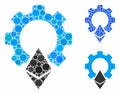 Ethereum gear Mosaic Icon of Round Dots Royalty Free Stock Photo