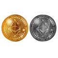 Ethereum gold and silver coins